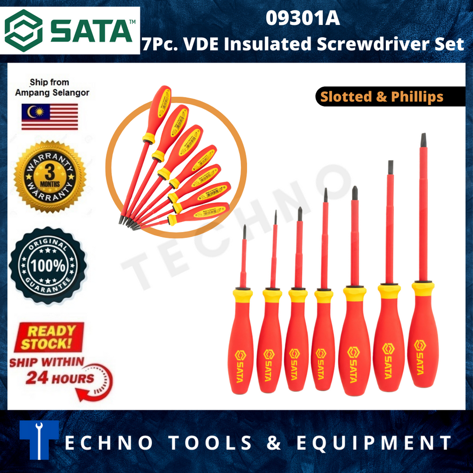 SATA 09301A 7Pc. VDE Insulated Screwdriver Set