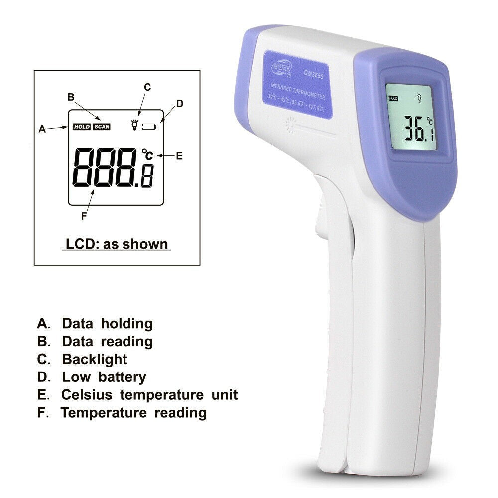 BENETECH GM-3655 NON-CONTACT LCD DIGITAL BODY INFRARED THERMOMETER