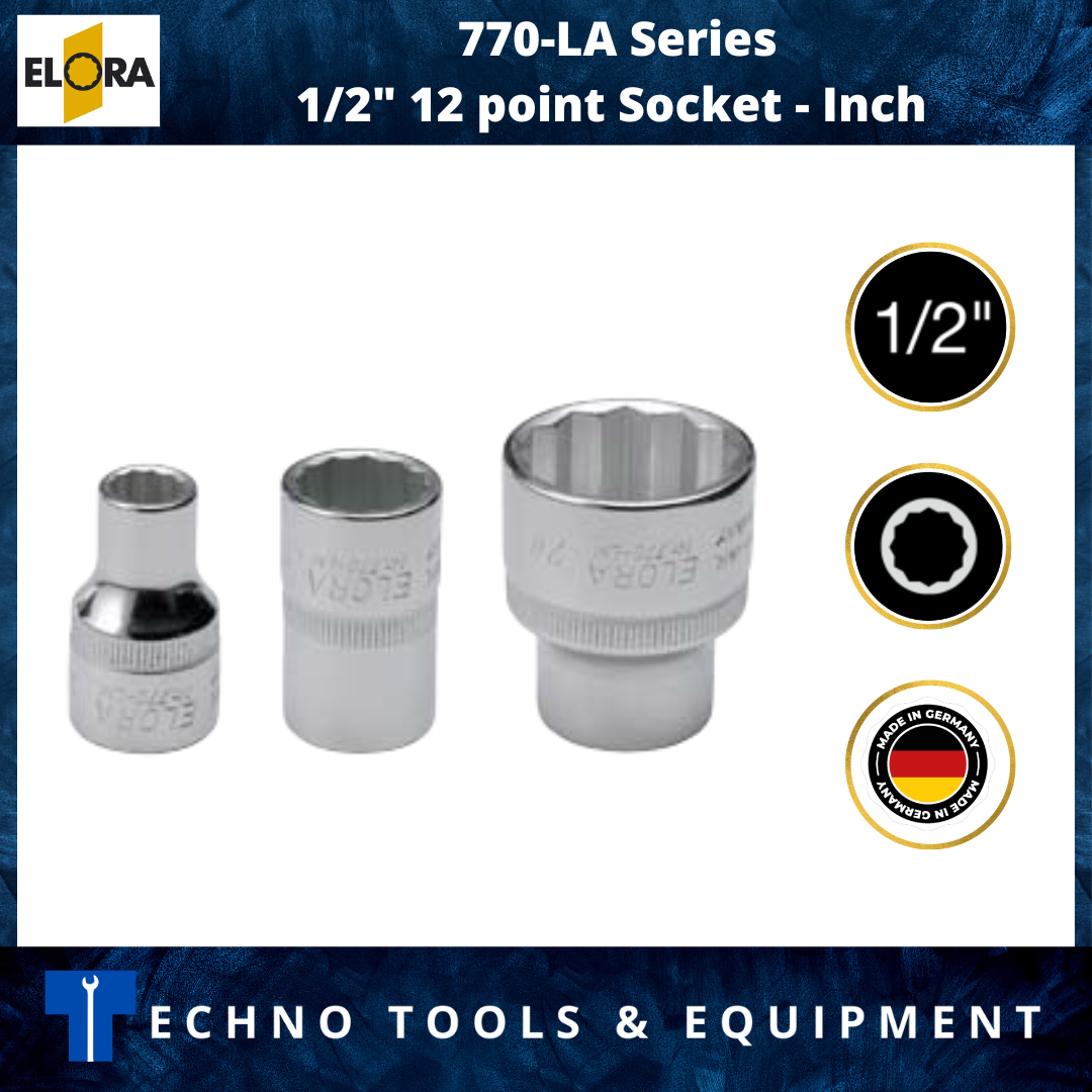 Elora 1/2" 12 point Socket - Inch - Stock Clearance Sale