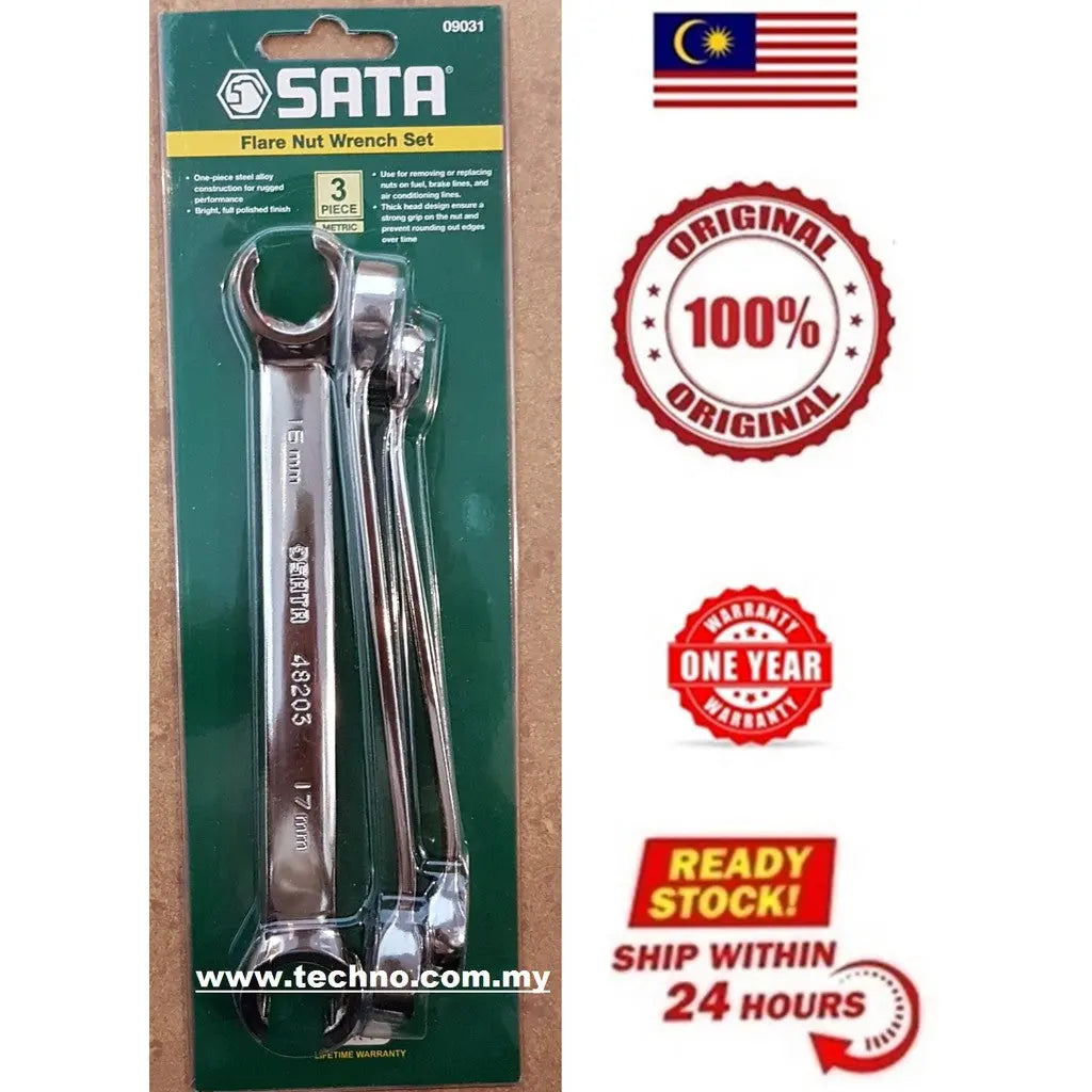 Sata Touch Rugy SATA 09031 3PCS Full Polish Flare Nut Wrench Set – Techno Tools & Equipment