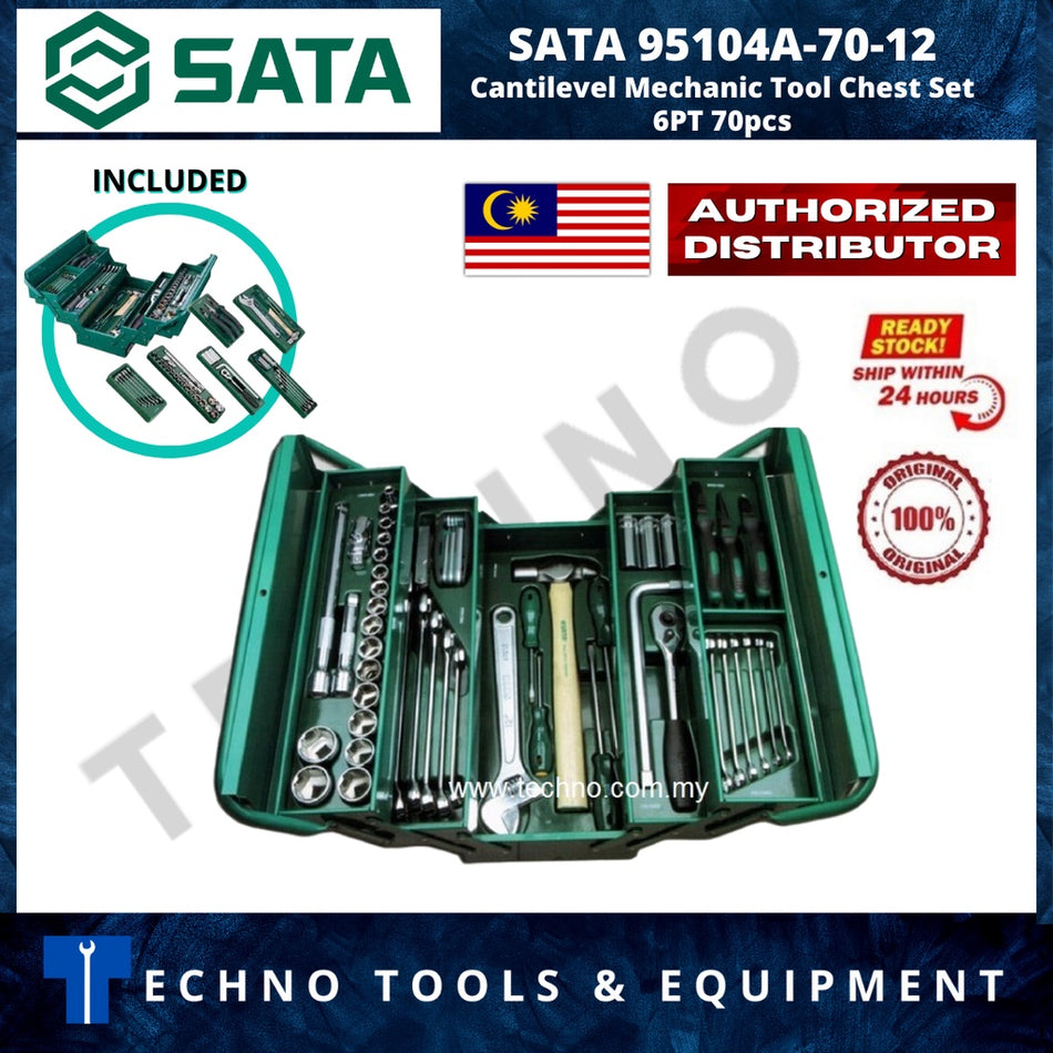 SATA 95104A-70-12 Cantilevel Mechanic Tool Chest Set 12PT 70pcs