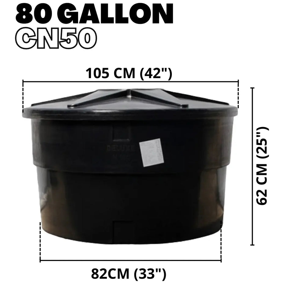 80 Gallon Tangki CN50 Polyethylene Tank, Round Type Water Tank OEM