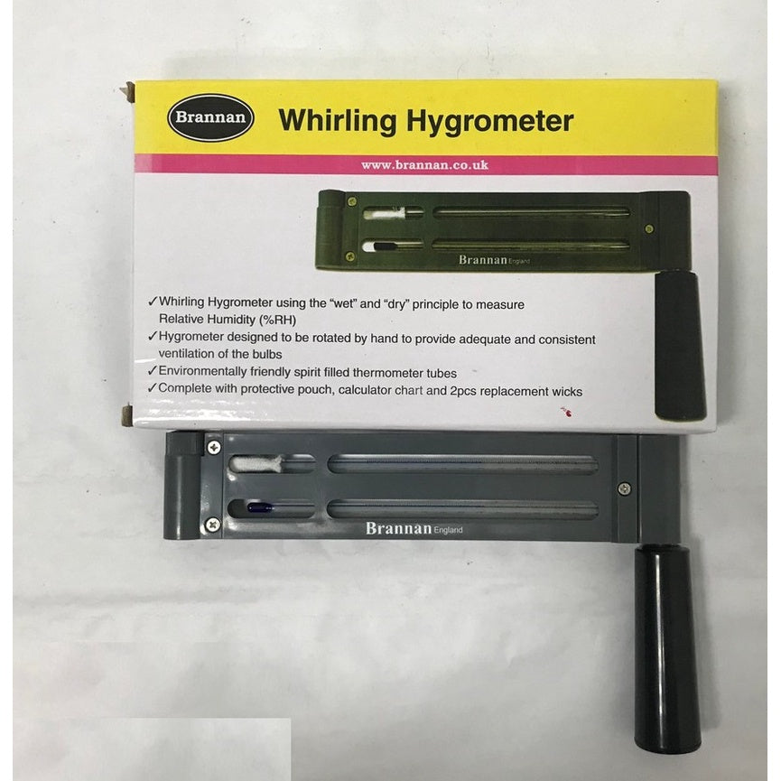 Brannan 13/744/2 Whirling Hygrometer – precision wet & dry bulb thermometer for accurate humidity and temperature readings. Replaces model 13/745/2.