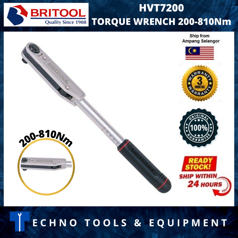 Britool HVT7200 Torque Wrench 3/4" Drive 200-810Nm – Heavy Duty Tool