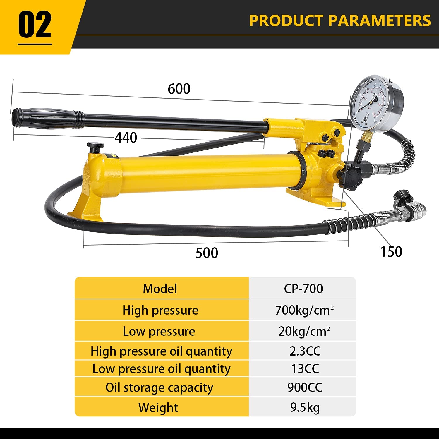 2-Speed Hydraulic Hand Pump (OB-CP700) – Techno Tools & Equipment