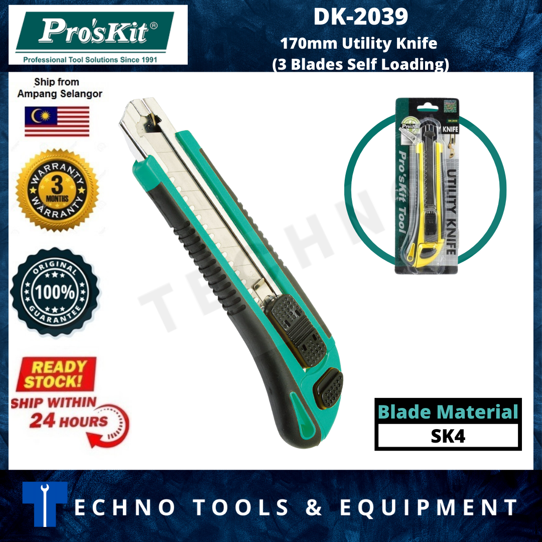 PRO'SKIT DK-2039 Utility Knife (3 Blades Self Loading)