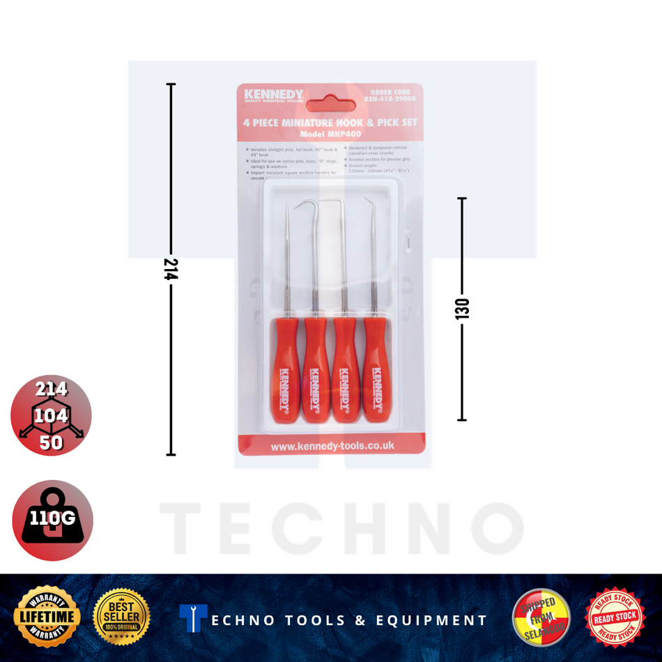 KENNEDY Mini Pick & Hook Set (4-Piece), KEN5182900K KENNEDY