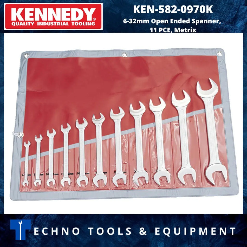 KENNEDY KEN5820970K 6-32mm Open Ended Spanner, 7 PCE, Metric KEN-582-0970K KENNEDY
