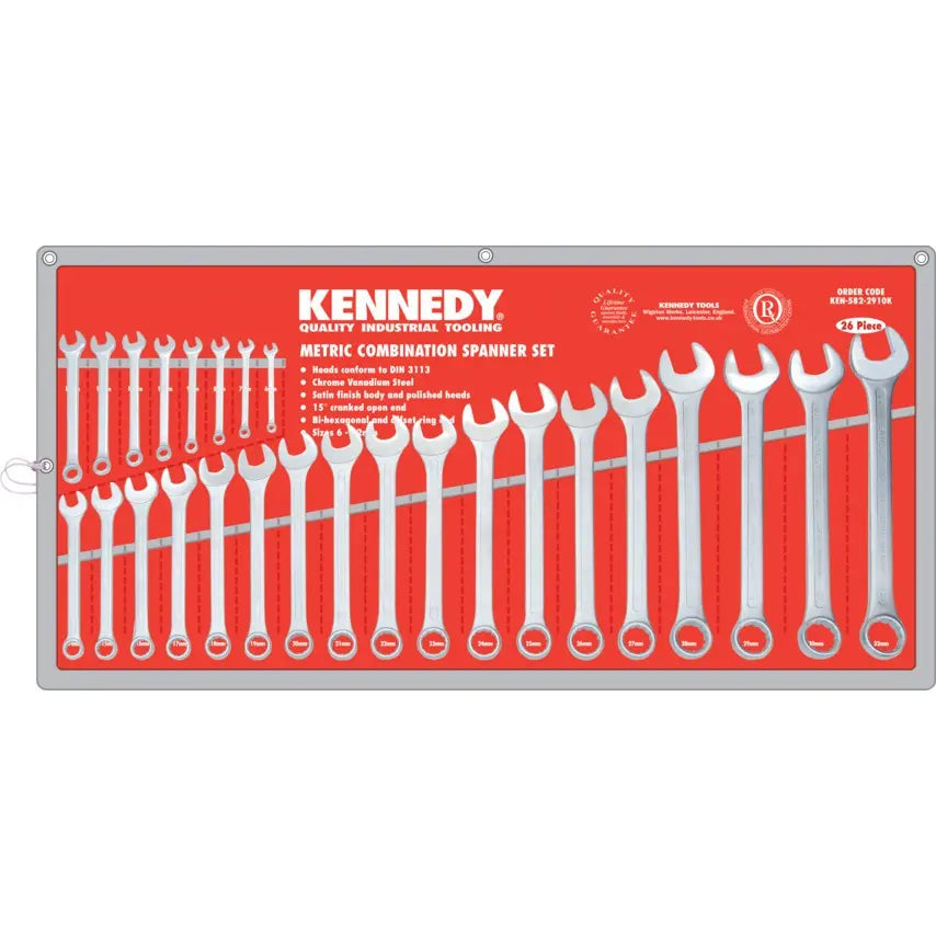 KENNEDY KEN5822910K 6-32mm CV COMBINATION SPANNER SET 26PC KENNEDY