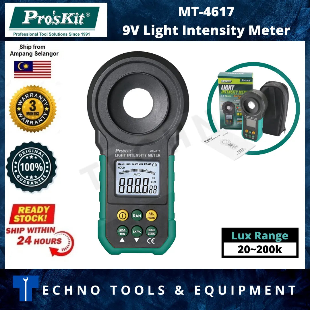 Led Light Intensity Meter Proskit's MT-4617 LED Light Intensity measure Meter, test light lux br ...