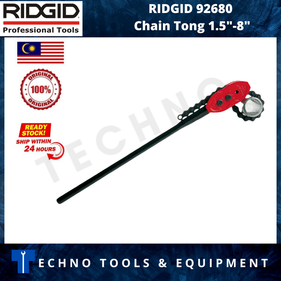 RIDGID 92680 Chain Tong 1.5"-8"