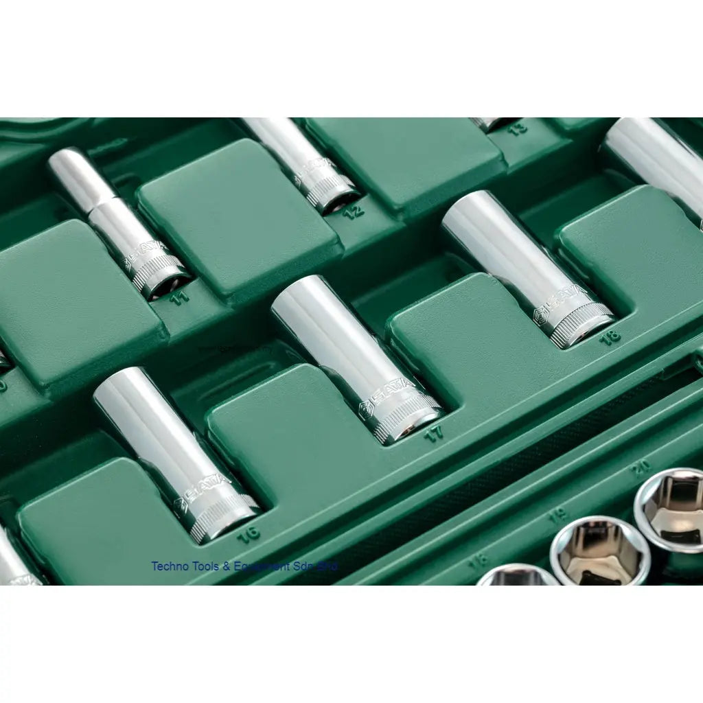 SATA 09004 Socket Set 60pc, 3/8", 6Pt. Metric SATA