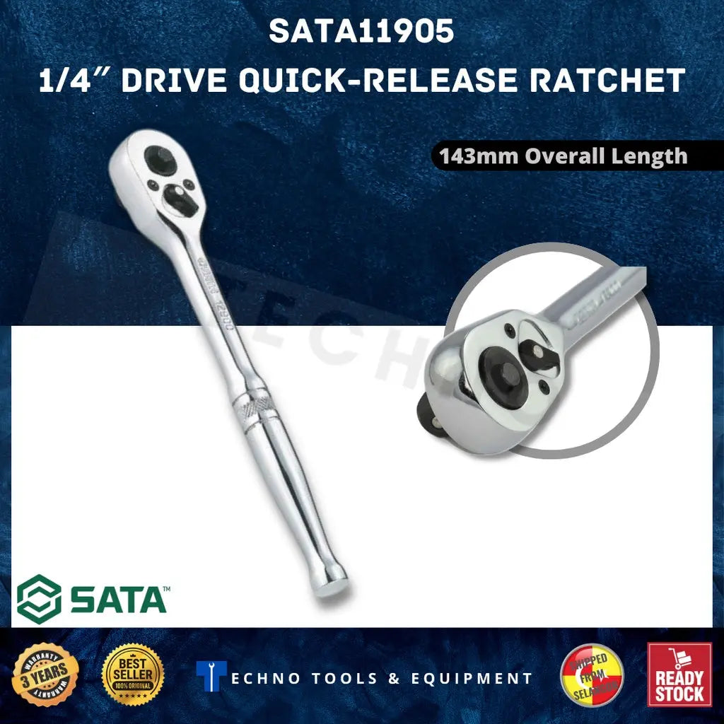 SATA 11900 11901 11905 11906 11970 SATA 1/4" DRIVE RATCHET HANDLE 143MM SATA