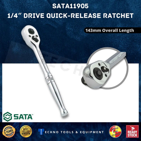 SATA 11900 11901 11905 11906 11970 SATA 1/4" DRIVE RATCHET HANDLE 143MM SATA