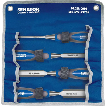 SENATOR  6-25mm BEVEL EDGE WOOD CHISEL SET 4-PCE SEN-597-2970K SENATOR