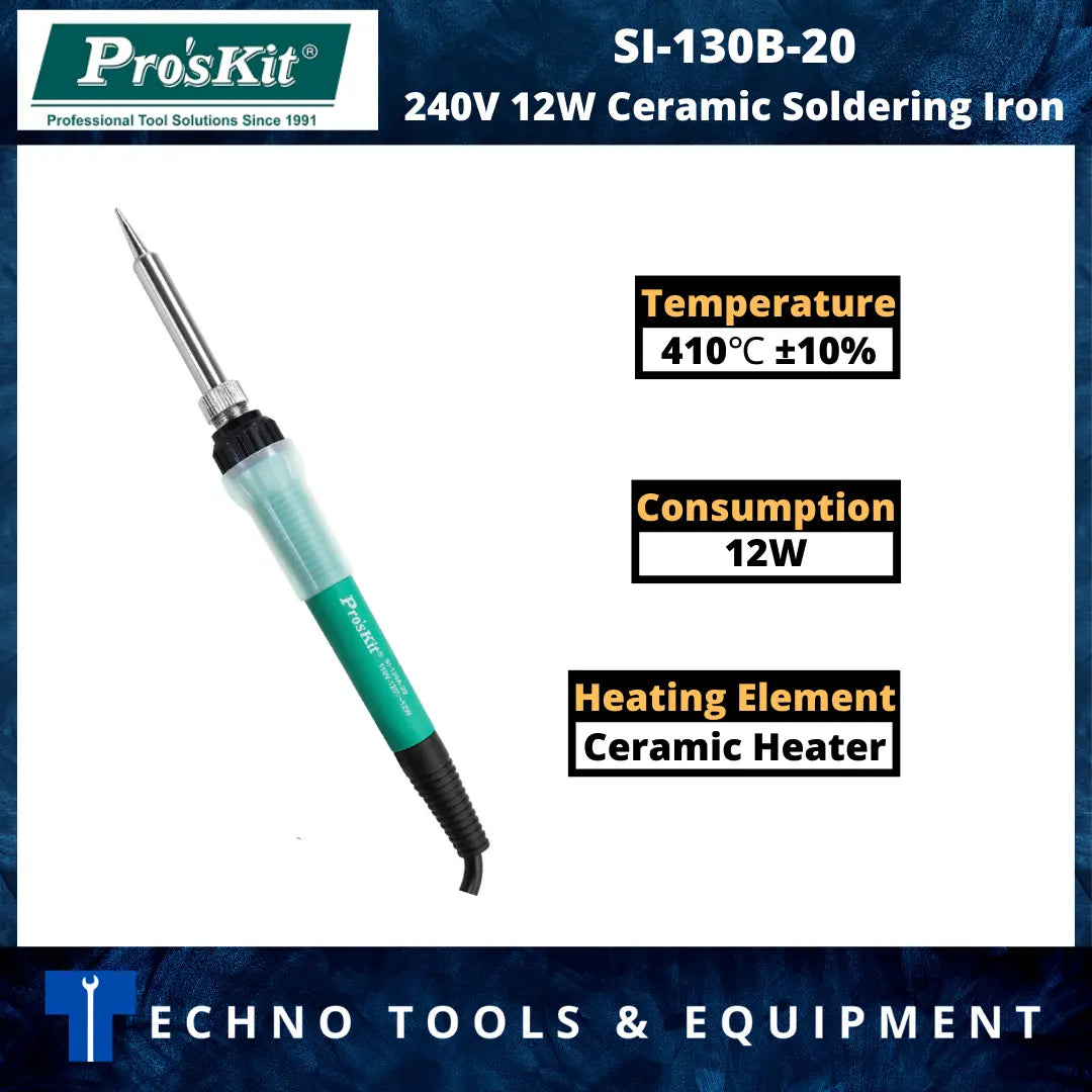 PRO'SKIT SI-130B-20 Ceramic Soldering Iron AC 240V 12W – Techno Tools ...