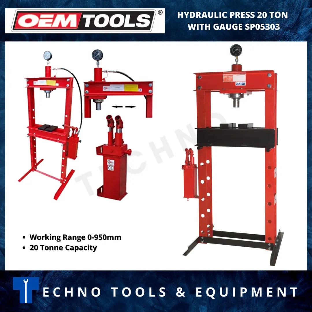 SP05303 Hydraulic Press 20 Ton With Gauge OEM