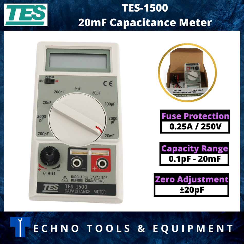 TES TES-1500 20mF Capacitance Meter