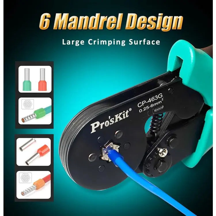 Pro’sKit 300-005 Crimpadora, trinquete, AWG 20-18, 16-14, 12-10 Pro’sKit 300-005 Crimpadora, trinquete, AWG 20-18, 16-14, 12-10
