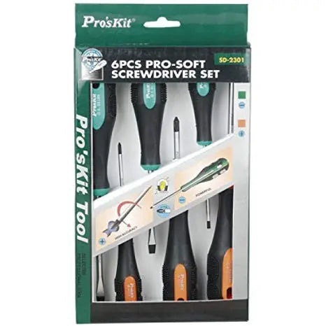 PROSKIT SD-2301 6 Pcs Pro-Soft Screwdriver – Techno Tools & Equipment