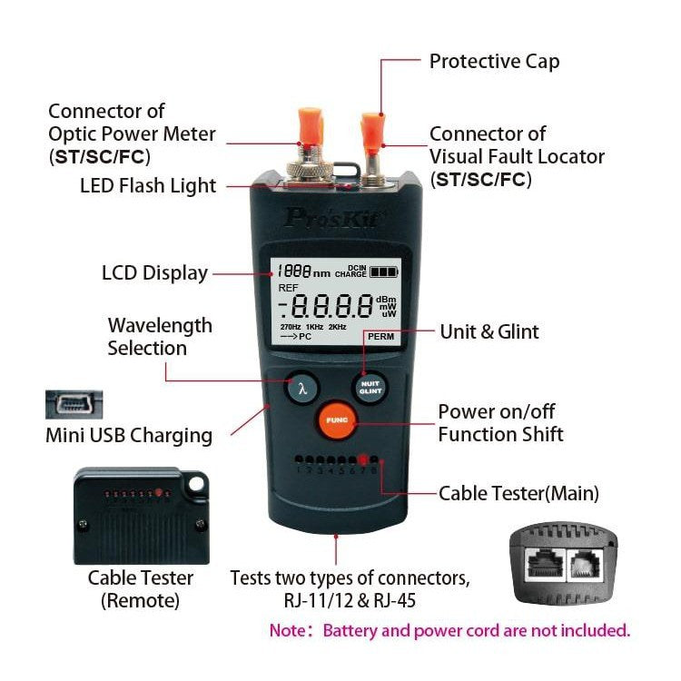 PRO'SKIT MT-7602 4 in 1 Fiber Optic Power Multimeter - Taiwan