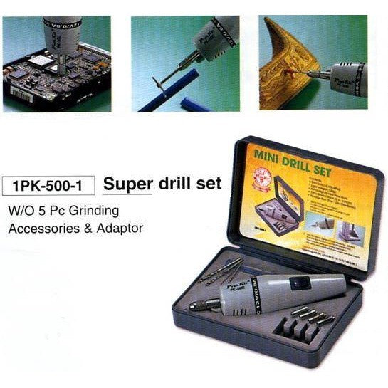PRO'SKIT 1PK-500-1 Super Drill Set (W/O Adaptor and 5pcs grindstones)