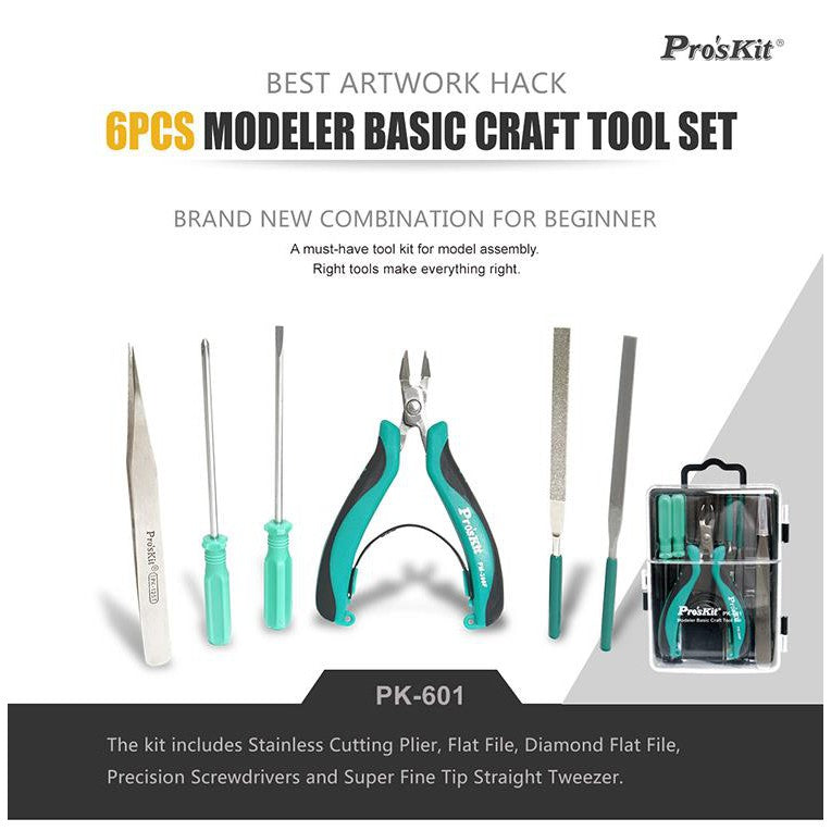 PRO'SKIT PK-601 Modeler Basic Craft Tool Set