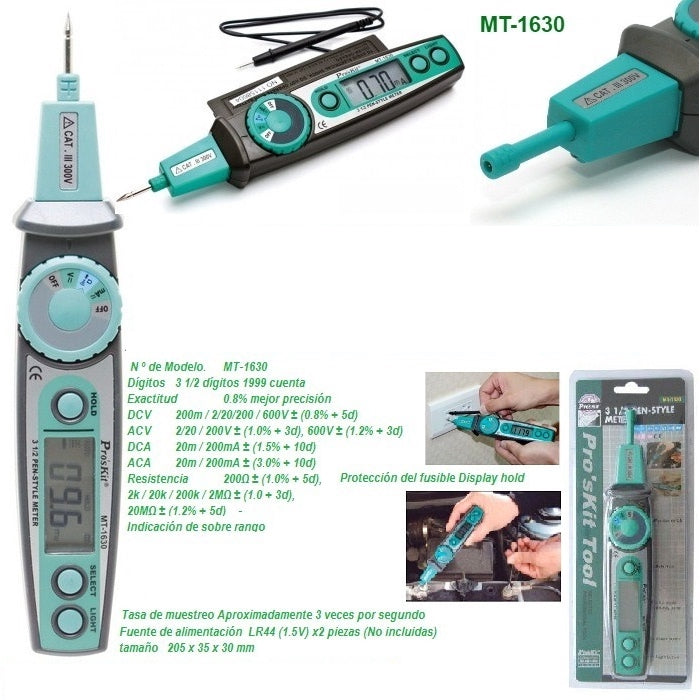 PRO'SKIT MT-1630 Pen-Style Digital Multimeter (NEW & ORI PROSKIT)