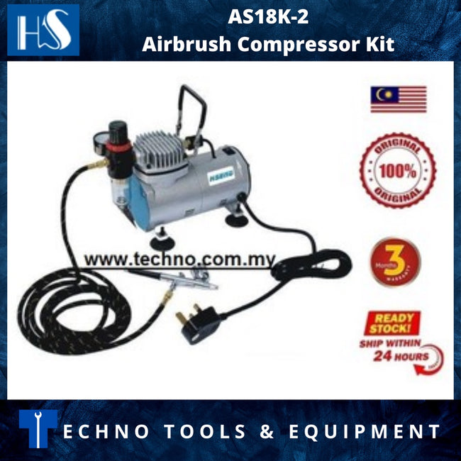 HAOSHENG AS18K-2 Single Cylinder Airbrush Compressor Kit