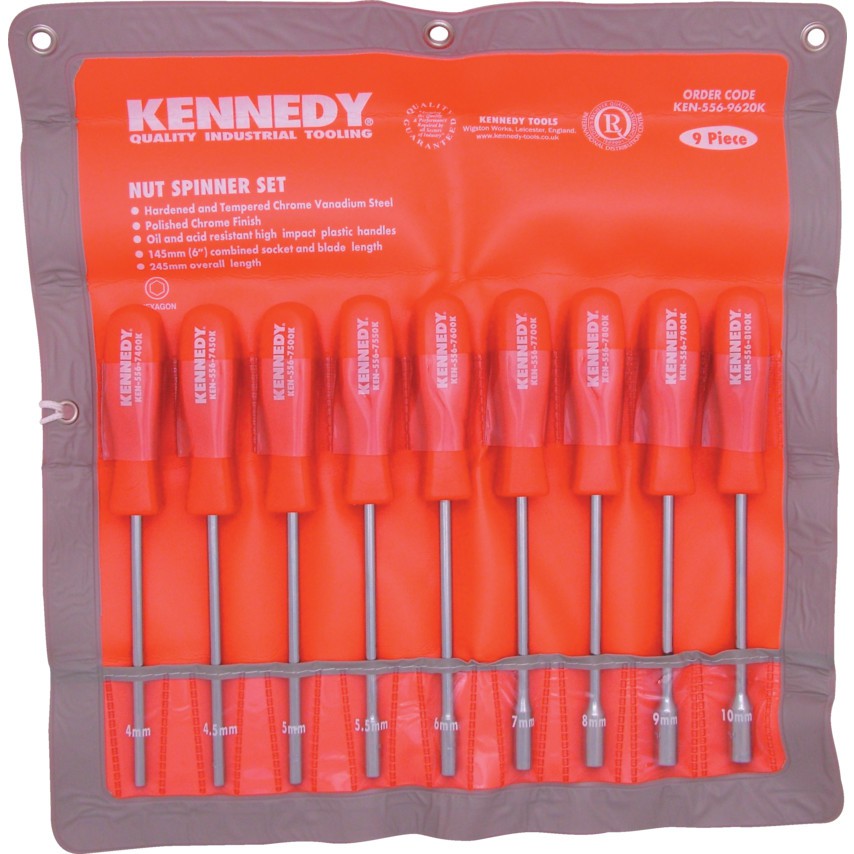 KENNEDY KEN5569620K 9-PCE METRIC NUT SPINNER SET