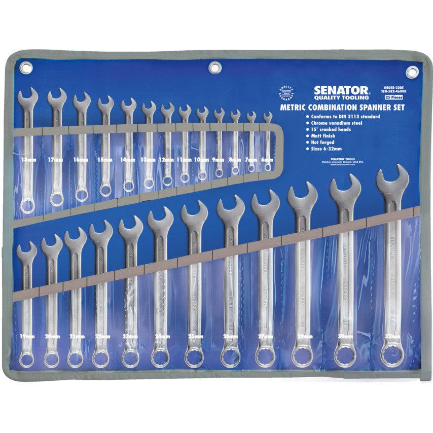 SENATOR 6-32mm CV COMBINATION SPANNER SET 25PC SEN5825202D