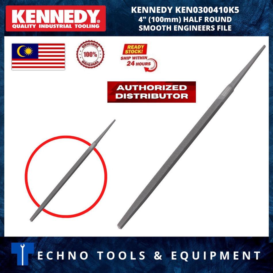 KENNEDY 4" (100mm) HALF ROUND SMOOTH ENGINEERS FILE KEN0300410K