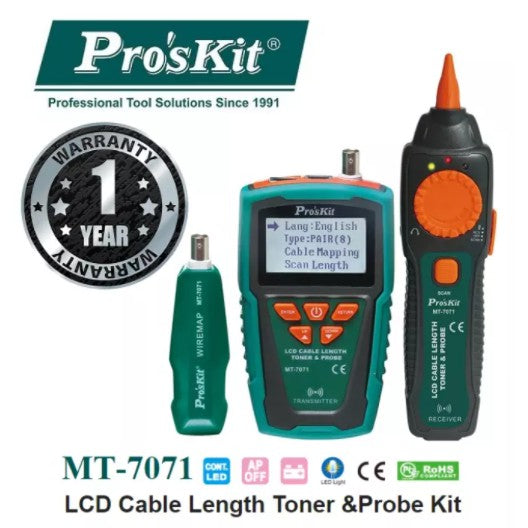PRO'SKIT MT-7071 LCD Cable Length Toner & Probe Kit