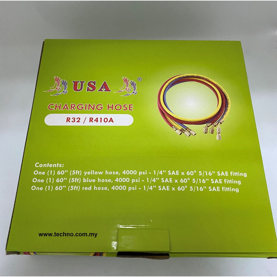 USA Refrigerant Charging Hose (R32/R410) 5ft/60"