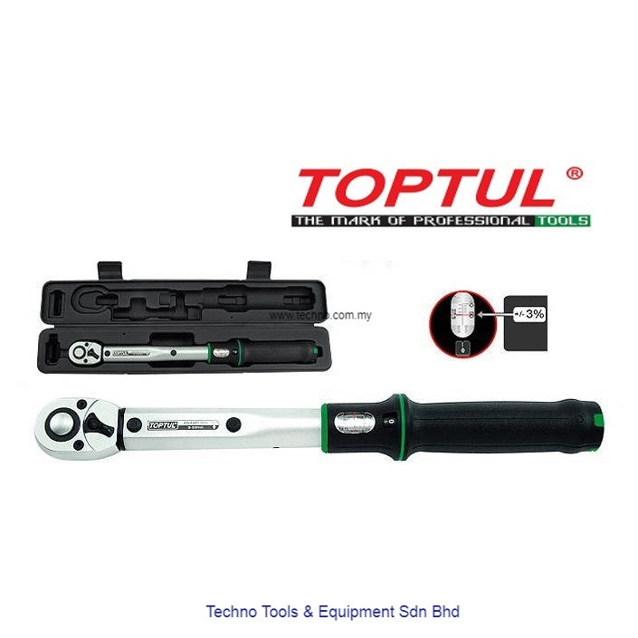 Toptul ANAM1640 - 1/2" Dr. 80-400Nm Micrometer Adjustable Torque Wrench