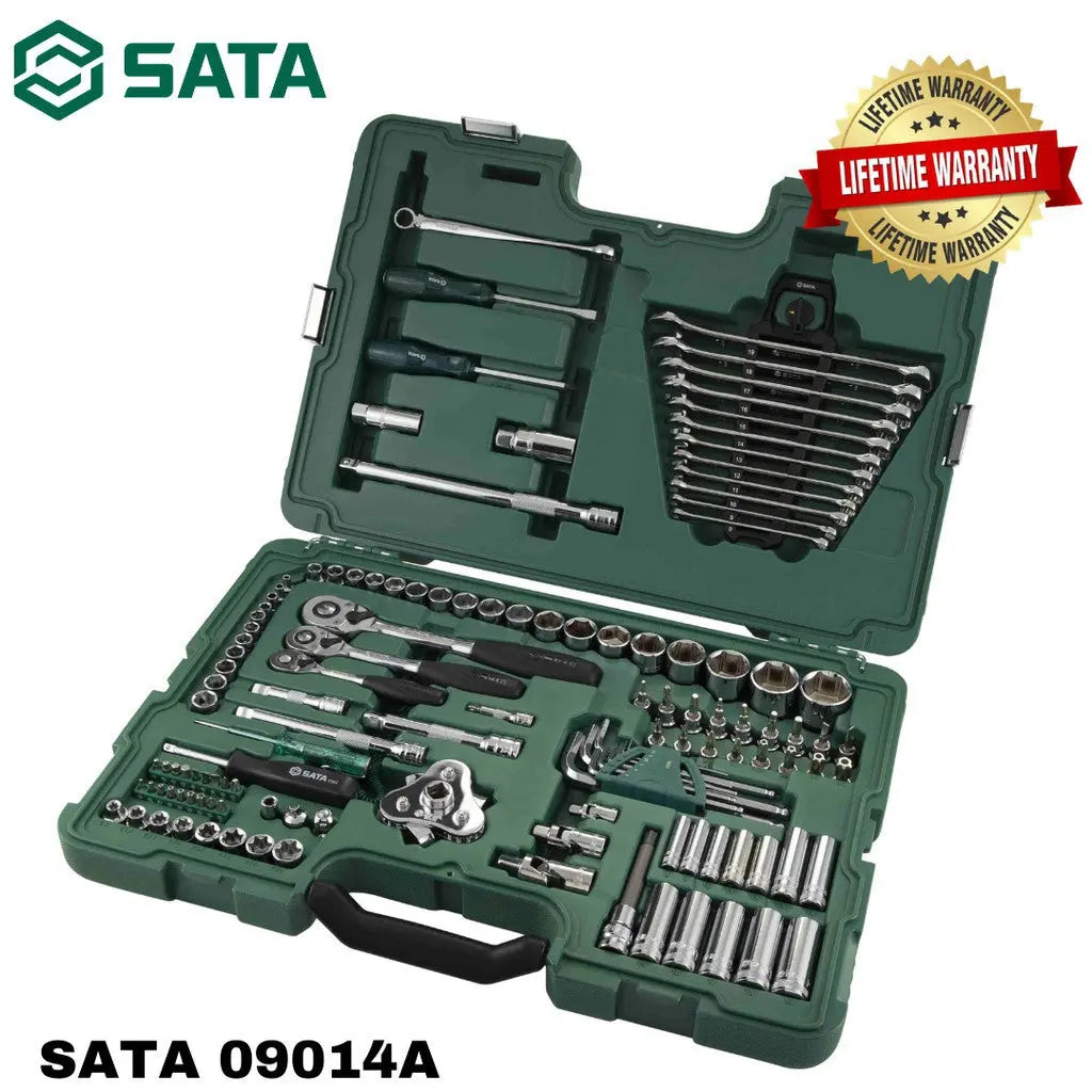 SATA 09014A 128PCS 1/4"+3/8"+1/2"DR SOCKET WRENCH SET METRIC – Techno ...