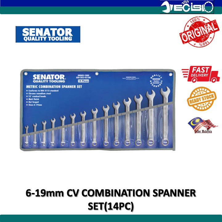 SENATOR 14PCS 6-19mm Cr-V COMBINATION SPANNER SET SEN5825202C