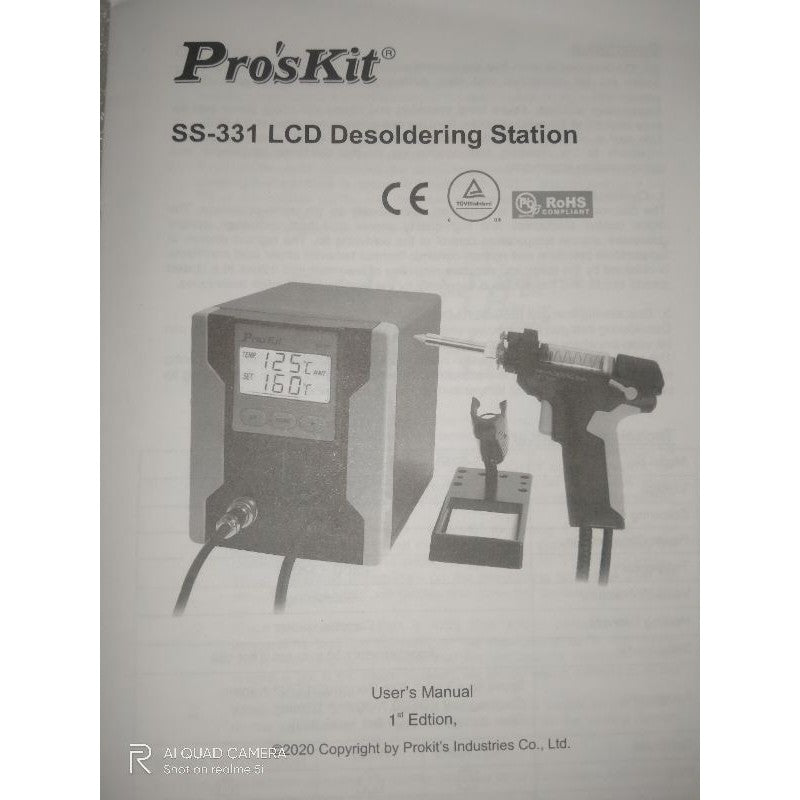 PRO'SKIT SS-331B Desoldering Station Vacuum Pump