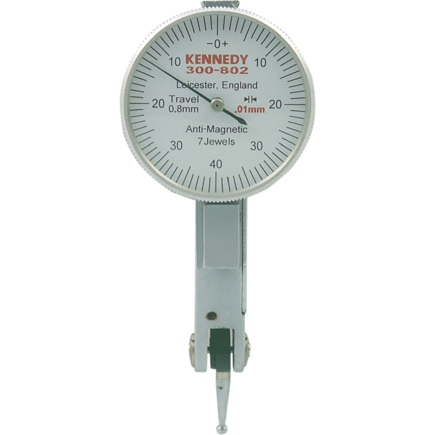 KENNEDY LEVER DIAL GAUGE 0.8x0.01mmx0-40-0 JEWELLED KEN3008020K