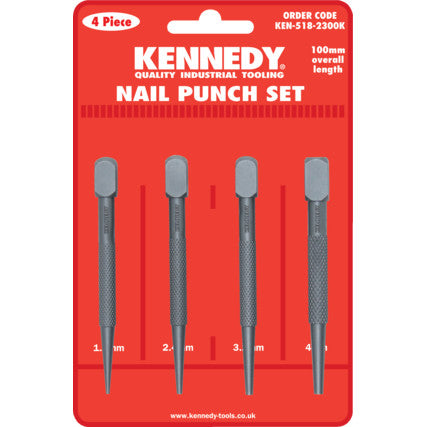 KENNEDY SQUARE HEAD NAIL PUNCHESSET OF 4 KEN5182300K