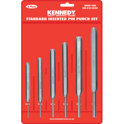 KENNEDY STANDARD INSERTED PIN PUNCHES 6-PCE SET KEN5182420K