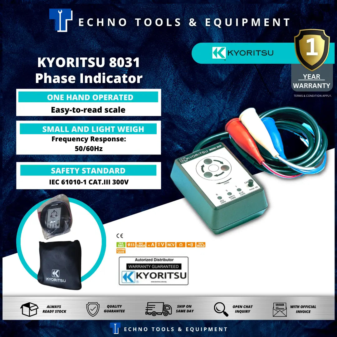 Kyoritsu Rotation Meter KYORITSU 8031 Phase Indicator & Rotation Meter – KEW 8031 – Techno ...