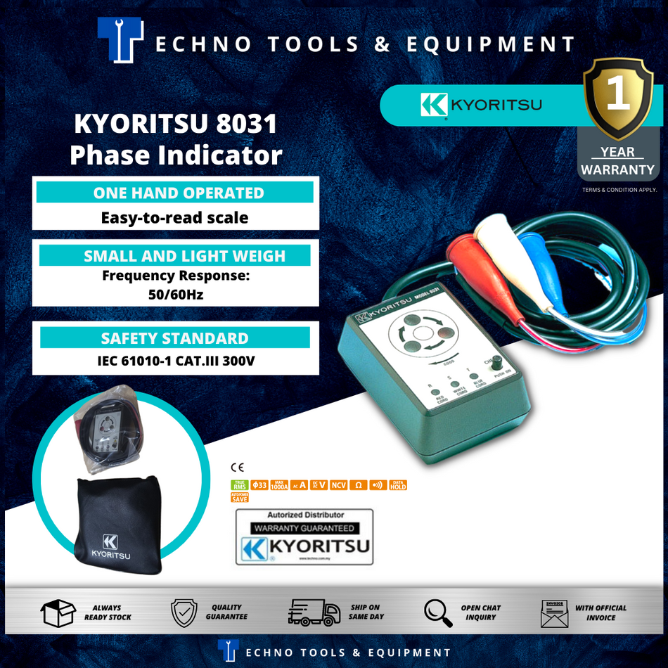 Kyoritsu KEW 8031 Phase Rotation and Sequence Indicator Meter