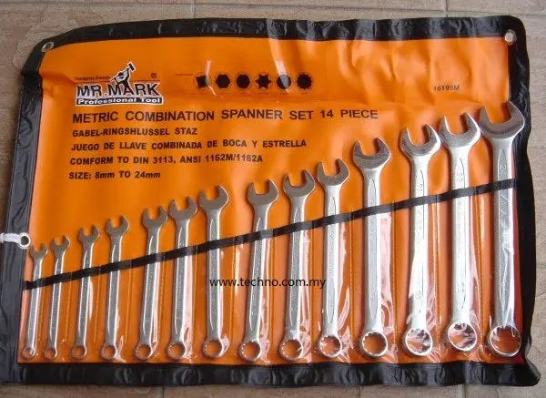 Mark Wrench Mr.Mark MK-TOL-16199M 14pcs 8~24mm Spline Combination Wrench Set ...