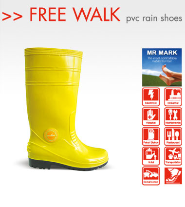 FREE WALK SAFETY PVC RAIN SHOES BY MR.MARK