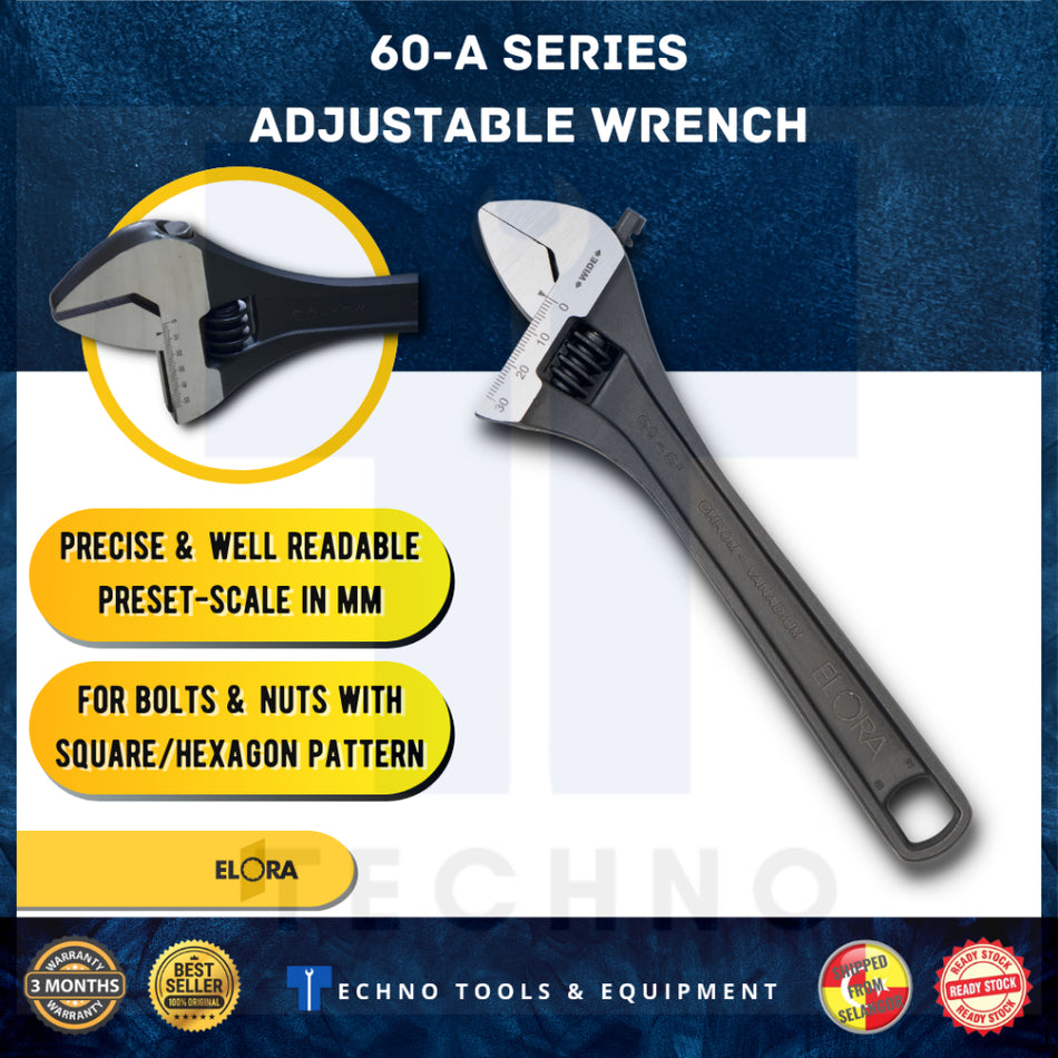ELORA 60-A Series Adjustable Wrench 6A/8A/12A
