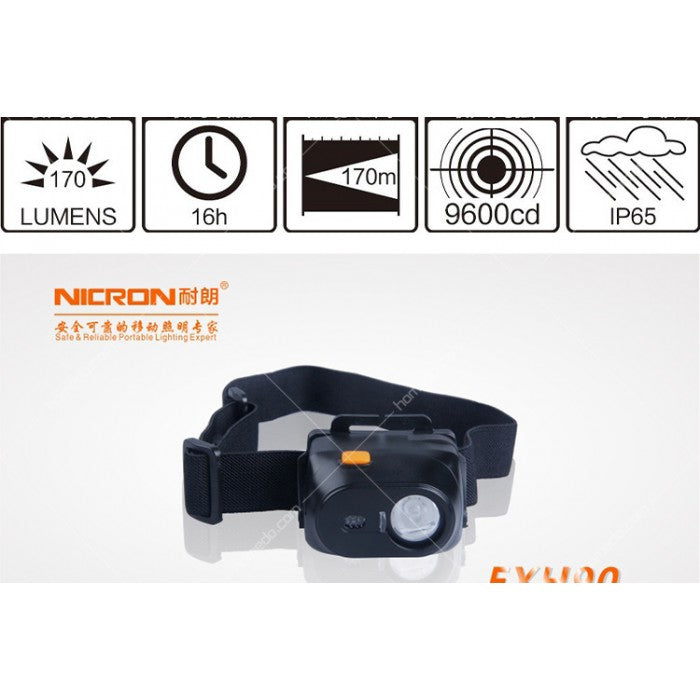 NICRON EXH90 RECHARGABLE HEADLAMP LAMP TORCHLIGHT FLASHLIGHT IP6