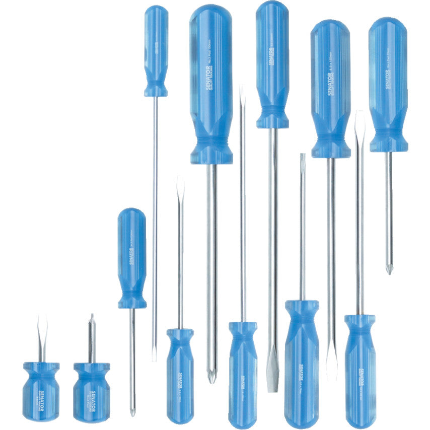 SENATOR 12-PCE FLUTED HANDLE SCREWDRIVER SET SEN-572-9990K