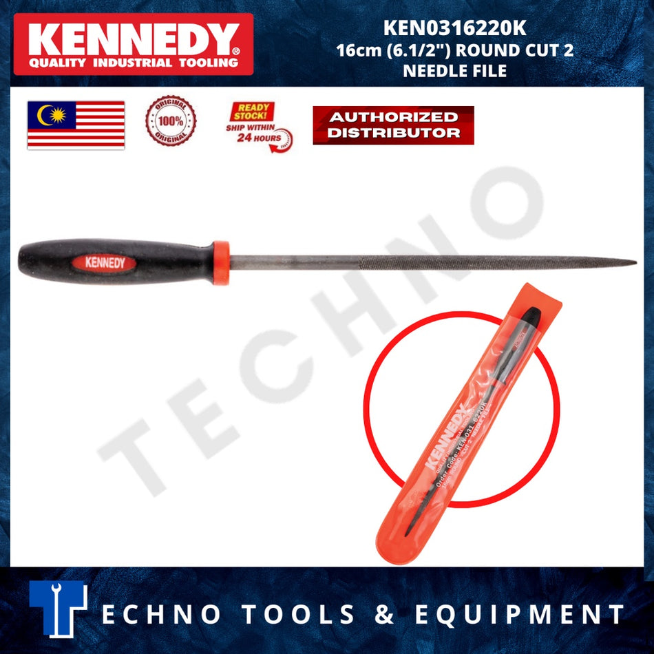 KENNEDY 16cm (6.1/2") ROUND CUT 2 NEEDLE FILE KEN0316220K