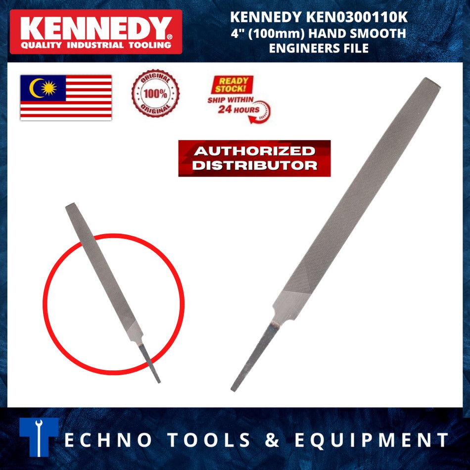 KENNEDY 4" (100mm) HAND SMOOTH ENGINEERS FILE KEN0300110K